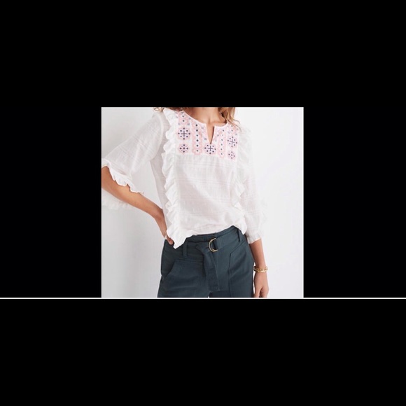 NWOT Madewell Cassia Ruffle top - Picture 2 of 2